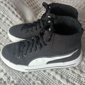 Puma Black Court Classic Vulcanized Formstrip High-Top Sneakers 10